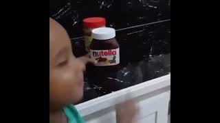 Kid spells Nutella and says peanut butter kid spells Nutella kid spelling nutella [upl. by Atik]