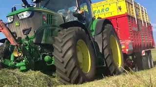 John Deere 6230 Premium  Kuhn MERGE MAXX 950 and John Deere 6195r  Pöttinger Faro 8000 [upl. by Rettuc]