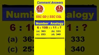 Number Analogy Reasoning Quize  Jkssb Reasoning Quize  Ssc Gd Reasoning Quize ssc viralshorts [upl. by Ivad972]