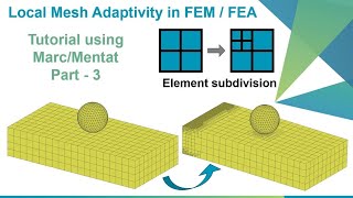 Local Mesh Adaptivity in FEM  Contact body example  MarcMentat tutorial 33 [upl. by Mathilde188]