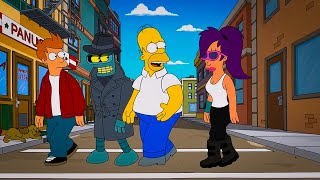 Homer Meets the Futurama Gang  Simpsons Recap [upl. by Mccreery]