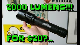 The BRIGHTEST 20 flashlight The Rural King 2000 LUMEN tactical flashlight [upl. by Egoreg]