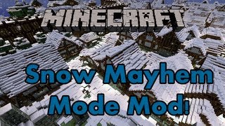 Minecraft Mods  Mayhem Winter Mode 5 blocks deep snow [upl. by Sirmons]