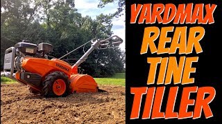 YARDMAX YT4565 Dual Rotating Rear Tine Tiller [upl. by Wescott156]