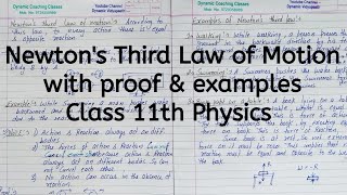 Newtons third Law of Motion  proof  Examples  Chapter 4  Laws of Motion  Class 11 Physics [upl. by Pineda]