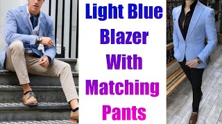 Light Blue Blazer Combinations Ideas for men blazeroutfitideas  by Look Stylish [upl. by Noli]