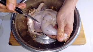 How to prepare quotAir fryer Roast Chicken in Garlic Olive oilquot Chicken Aglio Olio [upl. by Cassandry]