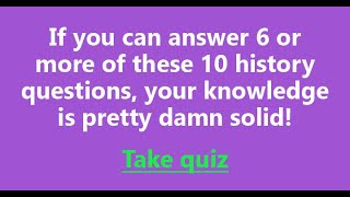 World History Trivia Quiz [upl. by Erland443]