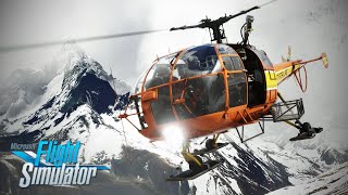 A GAME CHANGER for MSFS Helicopters  Medevac on Mt Everest  Taogs Hangar Alouette III Review [upl. by Froma]