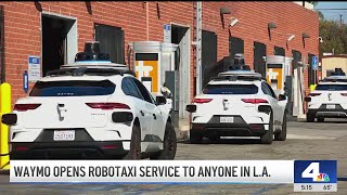 Waymo opens robotaxi service to the public in LA [upl. by Innavoj]