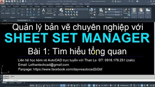 Hướng dẫn dùng SHEET SET MANAGER trong AutoCAD để quản lý bản vẽ CAD chuyên nghiệp  1 [upl. by Harpp163]