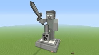 Minecraft Tutorial How To Make A STONE HEROBRINE Statue [upl. by Aivatnuhs]