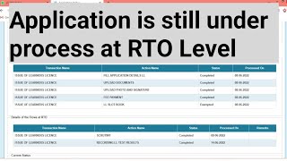 Application is Under Processing at RTO Level  ScrutinyVerification of Proof Documents  LL issue [upl. by Millar]