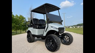 FOR SALE LIFTED EZGO TXT Kawasaki Gas Golf Cart with Storm Body [upl. by Dacia]