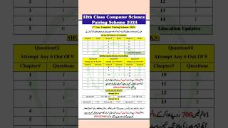 2nd Year Computer Science Pairing Scheme 2024 BoardExam2024 [upl. by Nilats]