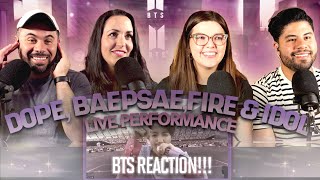 BTS quotDope  Baepsae  Fire  Idol LIVEquot Reaction  This was absolutely amazing  Couples React [upl. by Enilecram417]