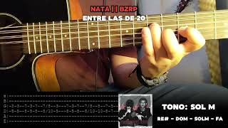 Entre las de 20  Natanael Cano  BZRP Tutorial Esp Acordes y Requinto Tabs de guitarra [upl. by Ytirev]