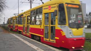 Poland Łódź tram 8 ride from Kaczeńcova to Augustów [upl. by Aisanahta]