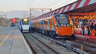 Saffron Vande Bharat × White Vande Bharat Express  22458 Dehradun Anand Vihar T  Indian Railway [upl. by Rush940]