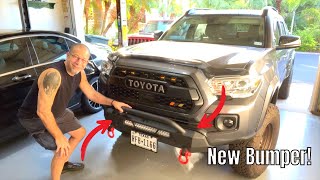 Replacing My Stock Tacoma Bumper  Body Armor Hiline Bumper Install [upl. by Bremen]