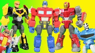 Marvel Super Hero Mashers Halloween Adventure Iron Man Optimus Prime Bumblebee amp Captain America [upl. by Gillead795]