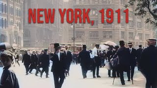 New York City in 1911  Restored Footage [upl. by Starla]