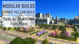 Open Air Commercial Plaza  Cities Skylines Modular Builds  No Mods Mini Build Guides [upl. by Nylanna595]