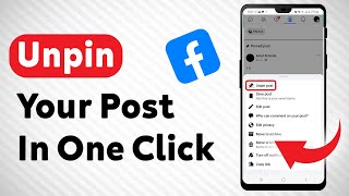 How To Unpin Your Post On Facebook One Click  Full Guide [upl. by Am]