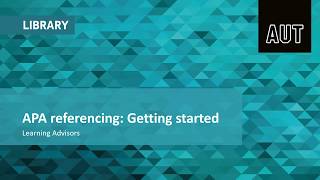 APA 6 referencing Getting started [upl. by Timms]