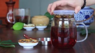 Tea Infuser Mug with Lid Steeping Snow Chrysanthemum Tea [upl. by Lehte]