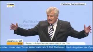 Rede Horst Seehofer  Politischer Aschermittwoch 22022012 [upl. by Atilamrac792]