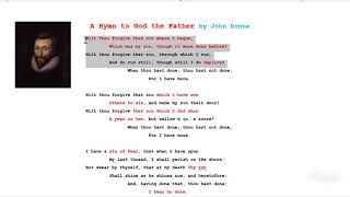 Poem  A Hymn to God the Father by John Donne  Explained in English [upl. by Mook506]