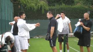 Bernard Tomic Hits With Novak Djokovic  Wimbledon 2011  Tennis Australia [upl. by Oletha]