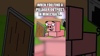 When you find a pillager outpost in Minecraft minecraft shorts [upl. by Hekker49]