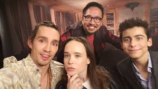 The Umbrella Academy Interview Ellen Page Robert Sheehan Aidan Gallagher [upl. by Allenrad]