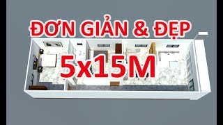 GỢI Ý MẪU NHÀ CẤP 4 5x15M 2 PHÒNG NGỦ ĐƠN GIẢN MÀ ĐẸP [upl. by Nirro7]