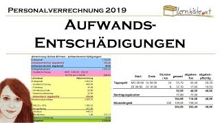 Abrechnung von Aufwandsentschädigungen in der Personalverrechnung 2019 [upl. by Englebert]