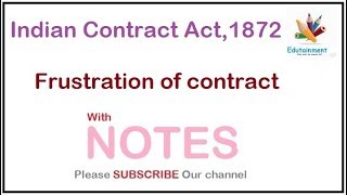 Frustration of contract  Indian Contract Act 1872 [upl. by Edmead]