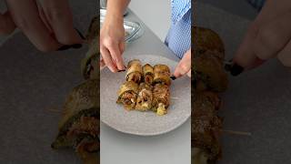 Zucchini roll with bacon and cheese in tempura 🧀 Bon appetite dears 🍽️ chef recipeoftheday [upl. by Rudyard]