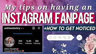 my tips on having an instagram fanpage and how to get noticed [upl. by Nonohcle]