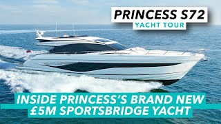 Princess S72 yacht tour  On board Princesss brand new £5m Sportbridge yacht  MBY [upl. by Straus]