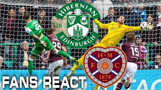 HIBS amp HEARTS FANS REACT HIBERNIAN 11 HEARTS  SCOTTISH PREMIERSHIP [upl. by Acemahs]