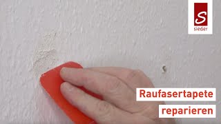 Raufasertapete reparieren  Raufaser reparieren  Bohrlöcher ausbessern [upl. by Ravaj957]