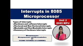 Unit 2 L8  Interrupts in 8085 microprocessor  Types of interrupts  8085 Interrupts [upl. by Astera]