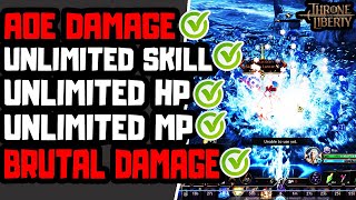 BRUTAL AOE DAMAGE LONGBOW STAFF PVE GRINDING  THRONE AND LIBERTY [upl. by Peppel394]