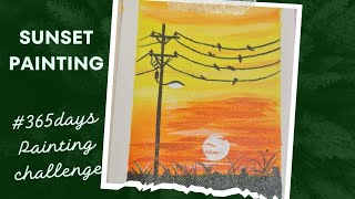 Day 1  Easy Acrylic Painting tutorial for beginners  Acrylic Painting  365dayschallenge art [upl. by Akirre]