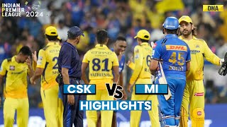 MI vs CSK Highlights Dhoni Pathirana Shine Chennai Beat Mumbai By 20 Runs  IPL 2024 Highlights [upl. by Akapol]