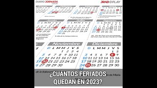 INFORME  ¿Cuántos feriados quedan en 2023 [upl. by Huxham603]