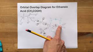 Orbital overlap diagram of Ethanoic Acid Acetic acid [upl. by Ahsuatan807]