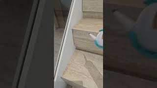 Glass Mable Stair Installation construction stairs interiordesign builder home [upl. by Cybil582]